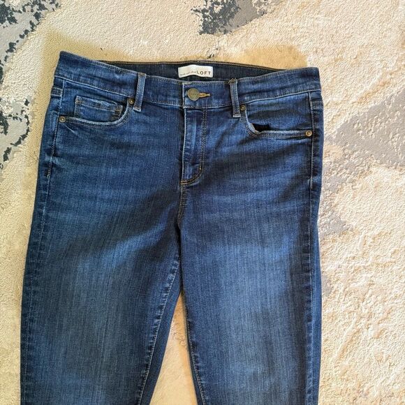 Ann Taylor LOFT Modern Skinny Cuffed Jeans Pants in Blue Wash Size 29/8 - Picture 3 of 9